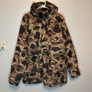 Vintage Fieldline Gore Tex Full Zip Duck Hunting Camo Jacket Size Large USA Made